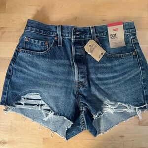 Levi's Women's Distressed Blue Jean Shorts